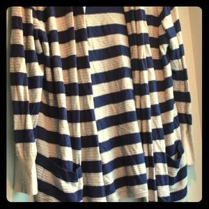 Blue striped cardigan!